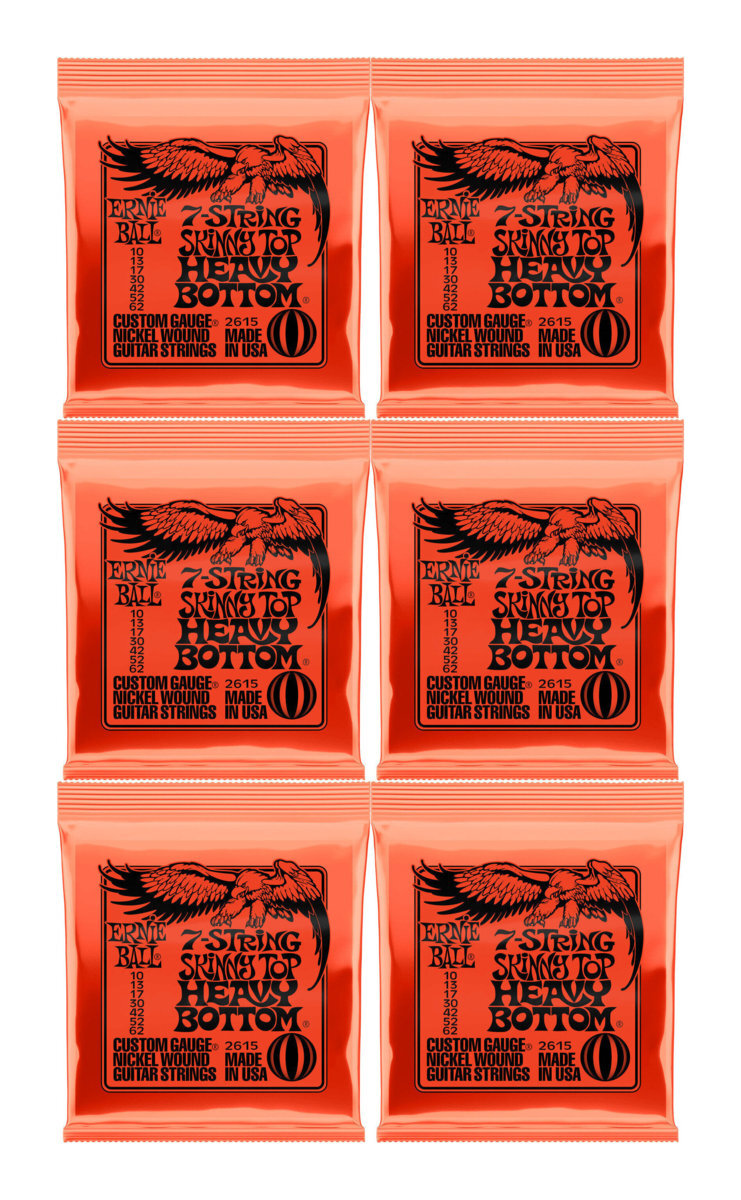 即決◆新品◆送料無料ERNIE BALL 2615×6 [10-62] SKINNY TOP HEAVY BOTTOM SLINKY 7-STRING 7弦 エレキギター弦/メール便_画像1