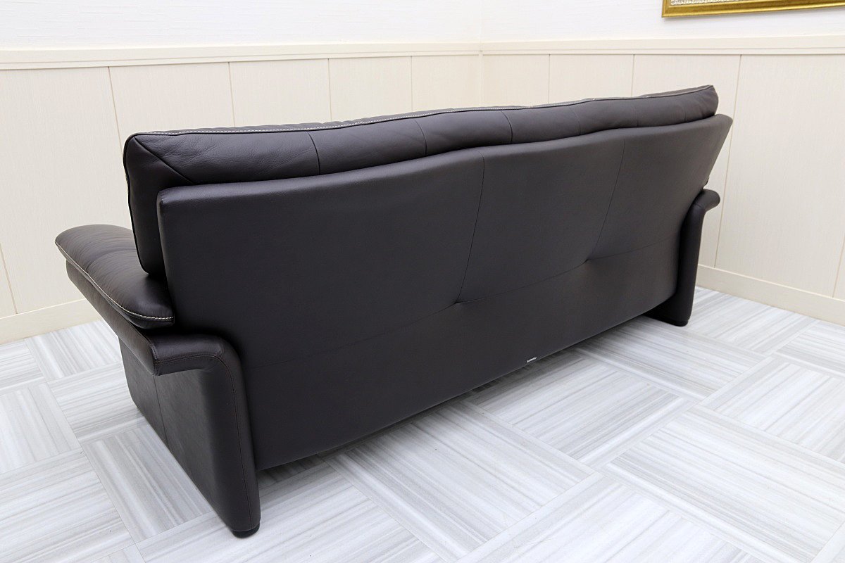  очень красивый товар! Karimoku Furniture karimoku натуральная кожа три местный .3P трехместный диван ZU34 серии темно-коричневый прием living 