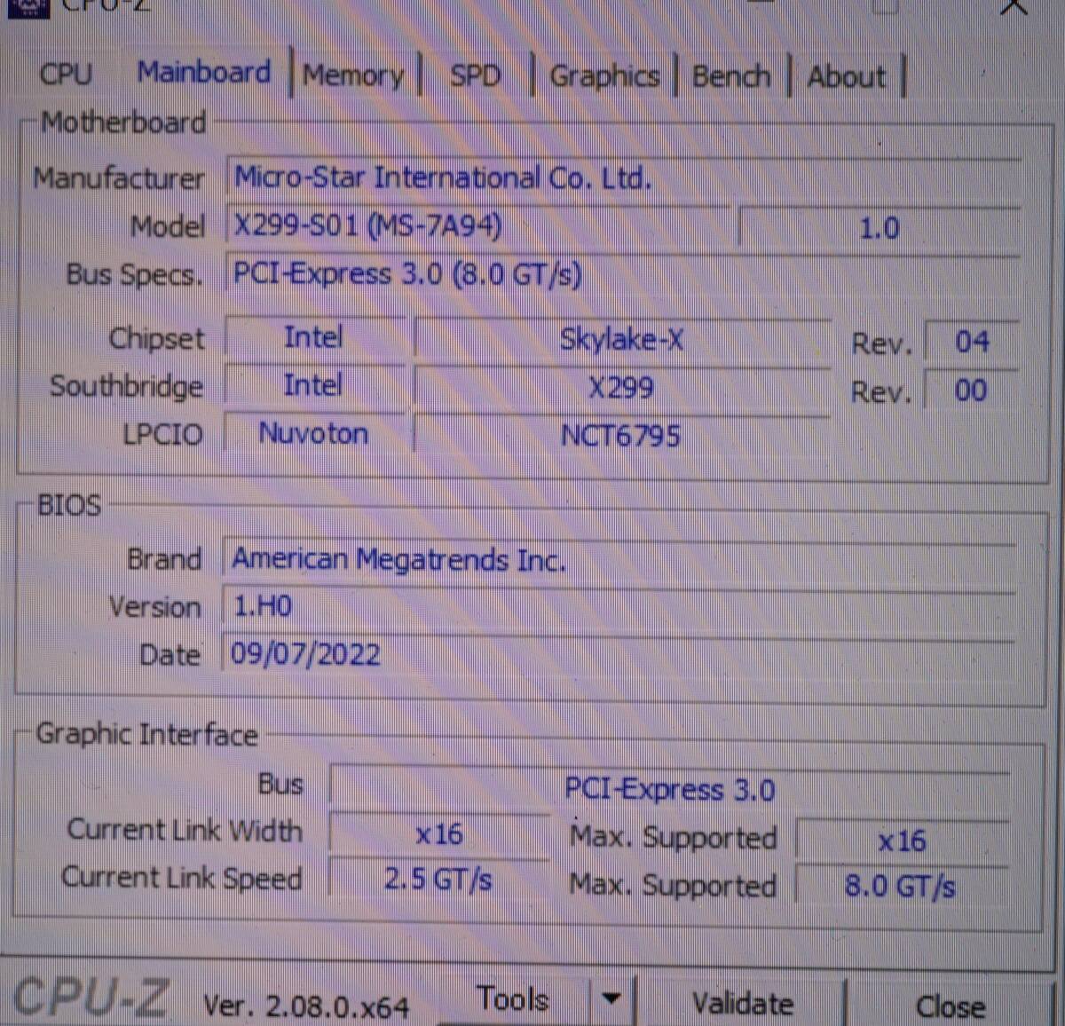 【動作確認済】MSI X299-S01 LGA2066 BIOS最新化(X299 RAIDER化) IOパネル付属_画像6