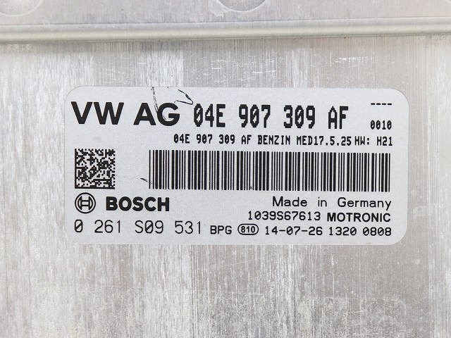 VW ポロ BlueMotion 6R 2015年 6RCJZ エンジンコンピューター 04E907309AF (在庫No:516609) (7544)の画像3
