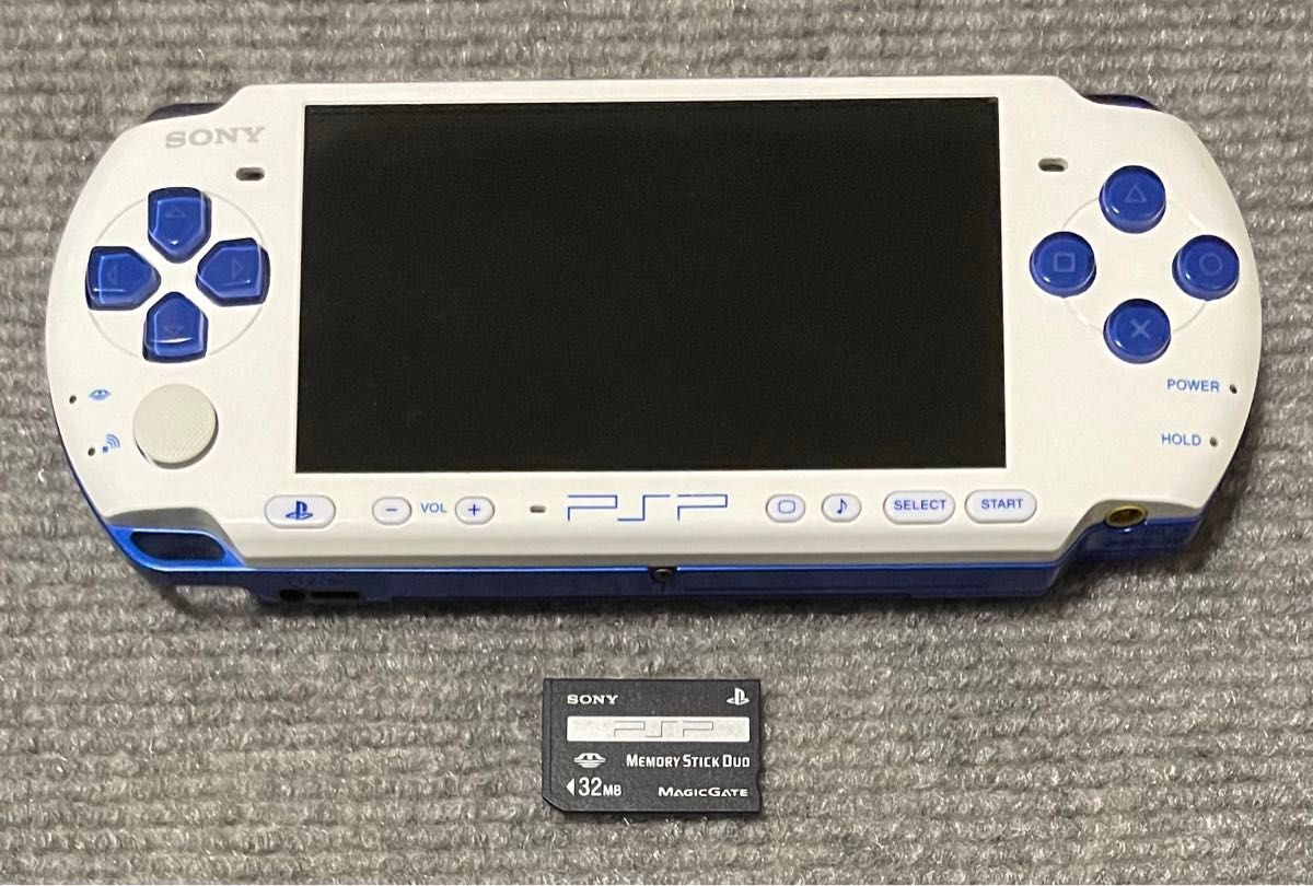 PSP 3000 本体 ホワイト ブルー メモリースティック  プレイステーションポータブル 本体のみ