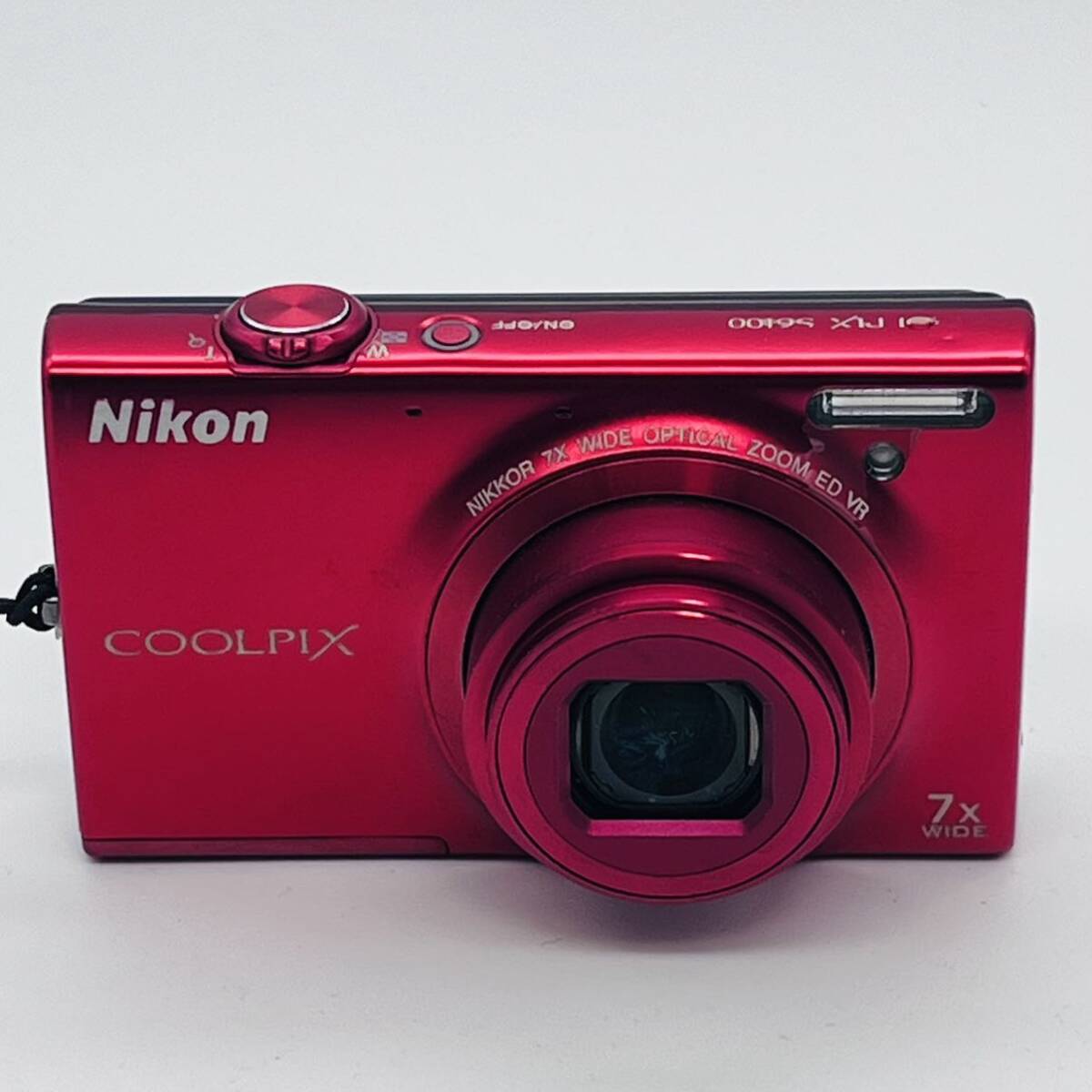 Nikon COOLPIX S6100 ニコン コンパクトデジタルカメラ デジカメ レッド & 純正バッテリー EN-EL12 & 4GB SDカード 中古 動作OK_画像2