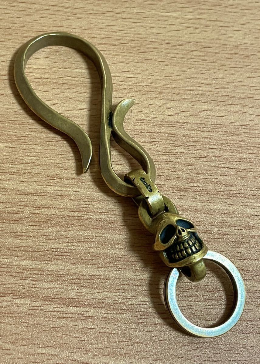 GOLDKID ゴールドキッド　BRASS HOOK KEYCHAIN SKULL 真鍮製　スカル　ブラス　フック　キーチェーン　ドクロ　中古　送料込み