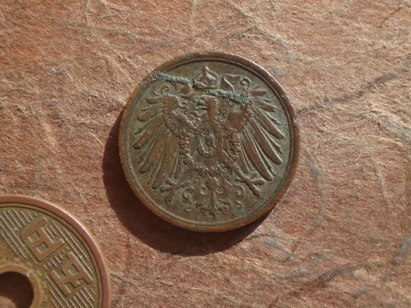 ドイツ帝国 2Pfennig 青銅 1906年Mint Mark A KM#16 (20.0mm, 3.3g)の画像2