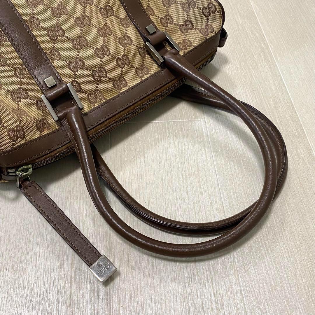 GUCCI グッチ ボストンバッグ ハンドバッグ GGキャンバス レザー 1056896_画像6