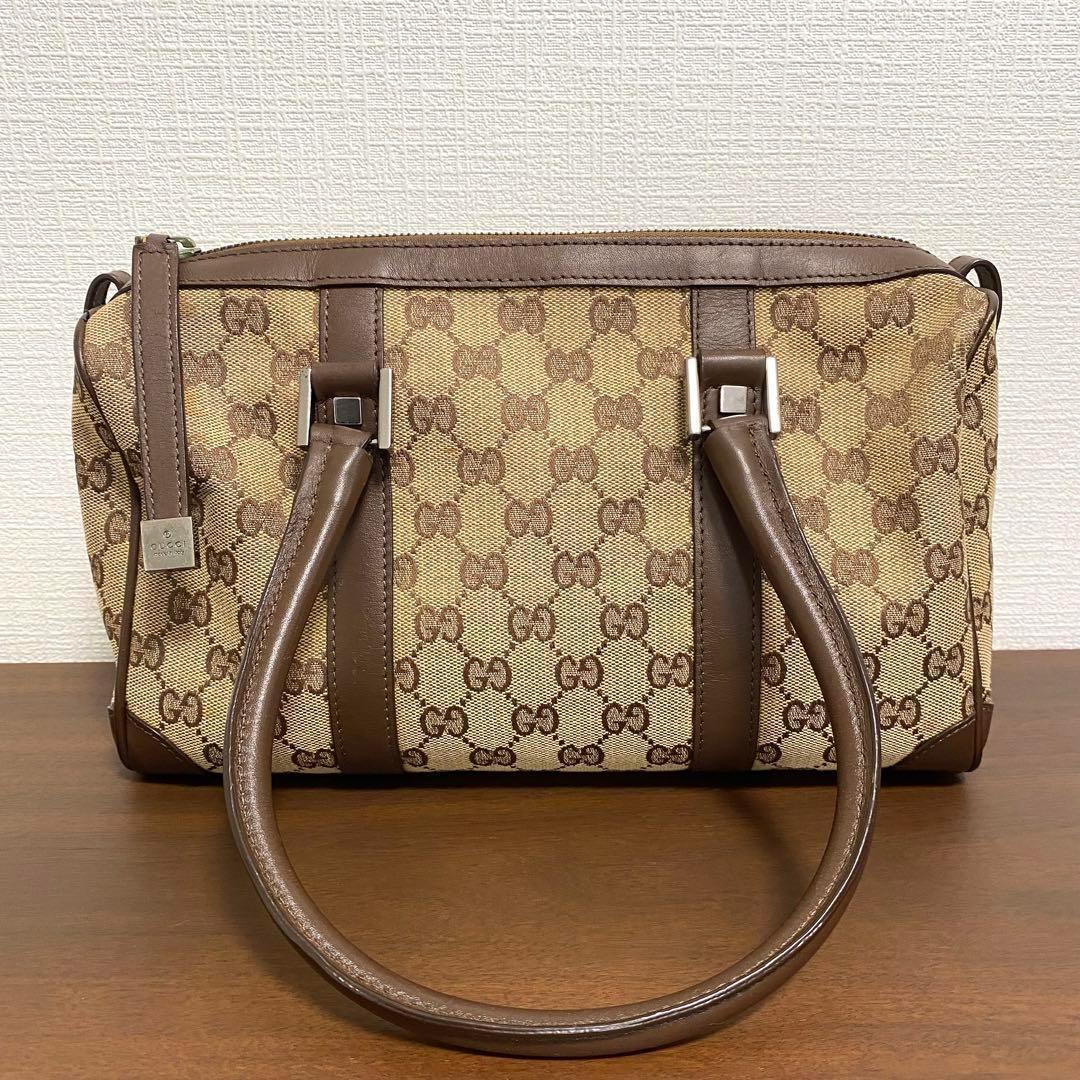 GUCCI グッチ ボストンバッグ ハンドバッグ GGキャンバス レザー 1056896_画像2