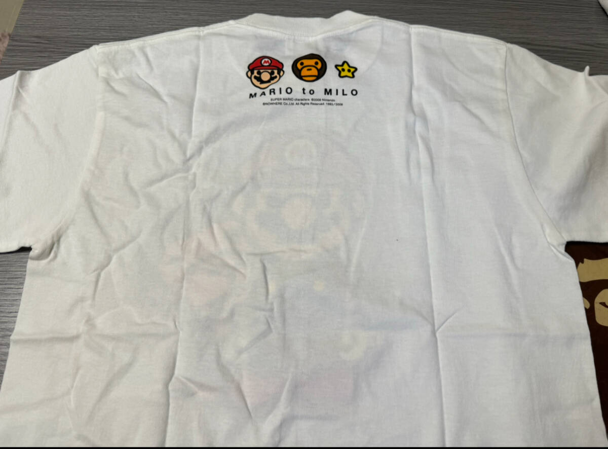 本物★任天堂マリオ ★ A BATHING APE BAPE マイロ 初期Tシャツ LADIES S サイズ アベイシングエイプ BAPESTA★現状未使用品_画像2