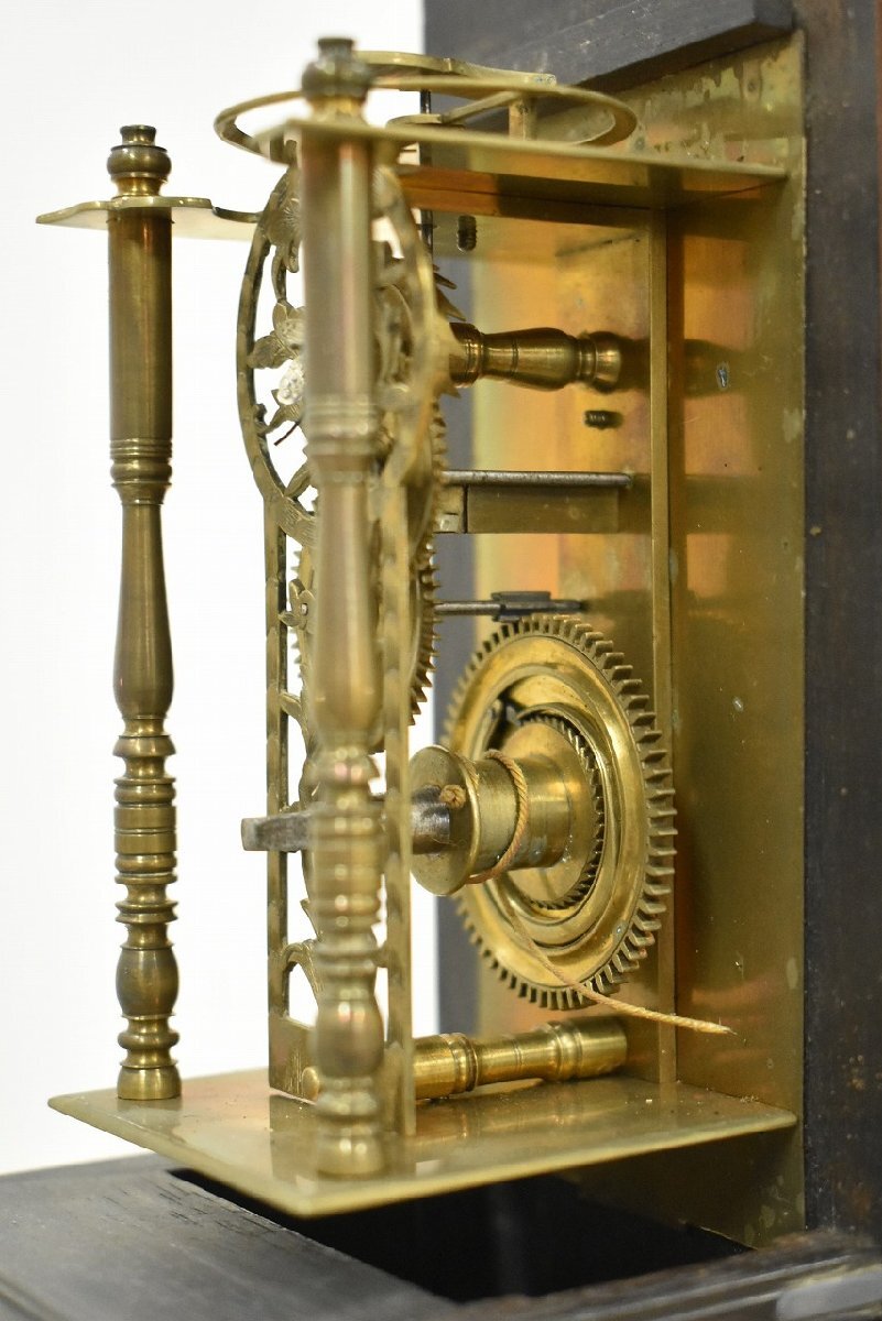 竜B553◆時代物 木製 円天符割駒式 尺時計 大名時計 和時計 掛時計 高56cm アンティークの画像4
