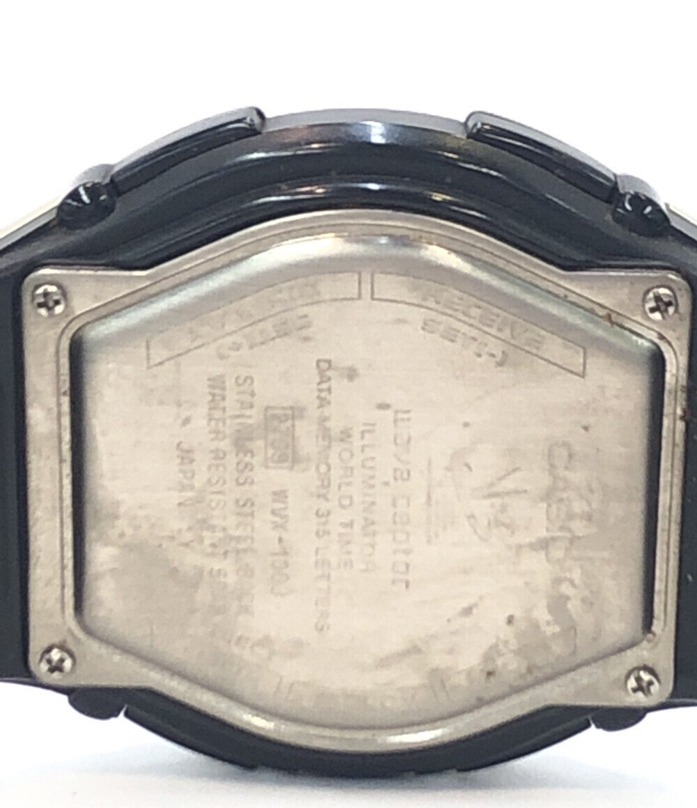 【1円スタート】 訳あり カシオ 腕時計 WVX-100J ウェーブセプター クオーツ シルバー メンズ CASIOの画像4