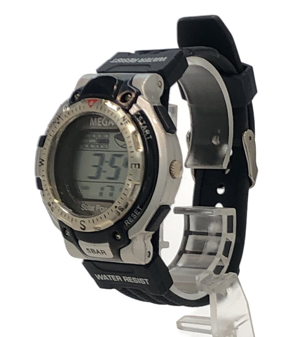 【1円スタート】 腕時計 ソーラー グレー ユニセックス MEGAの画像2