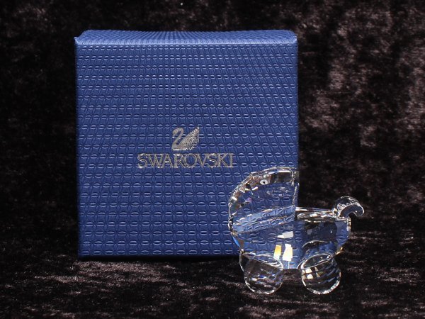 美品 スワロフスキー 置物 オブジェ フィギュリン 乳母車 ベビーカー 5356956 SWAROVSKI_画像1