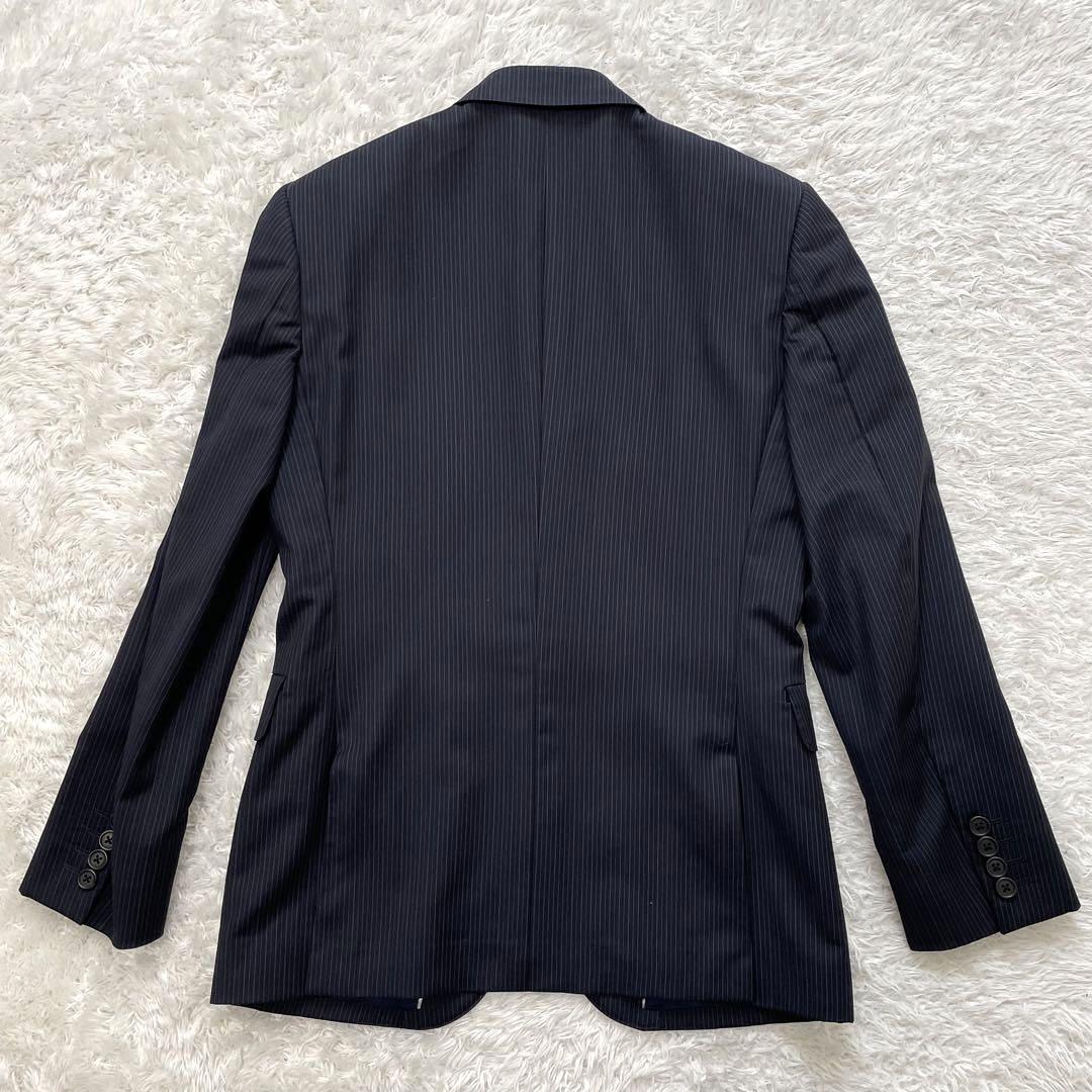 最高級のオーラを纏う　 美品 ポールスミス スーツ セットアップ マルチストライプ ゼニア Sサイズ　ネイビー　パープル_画像4