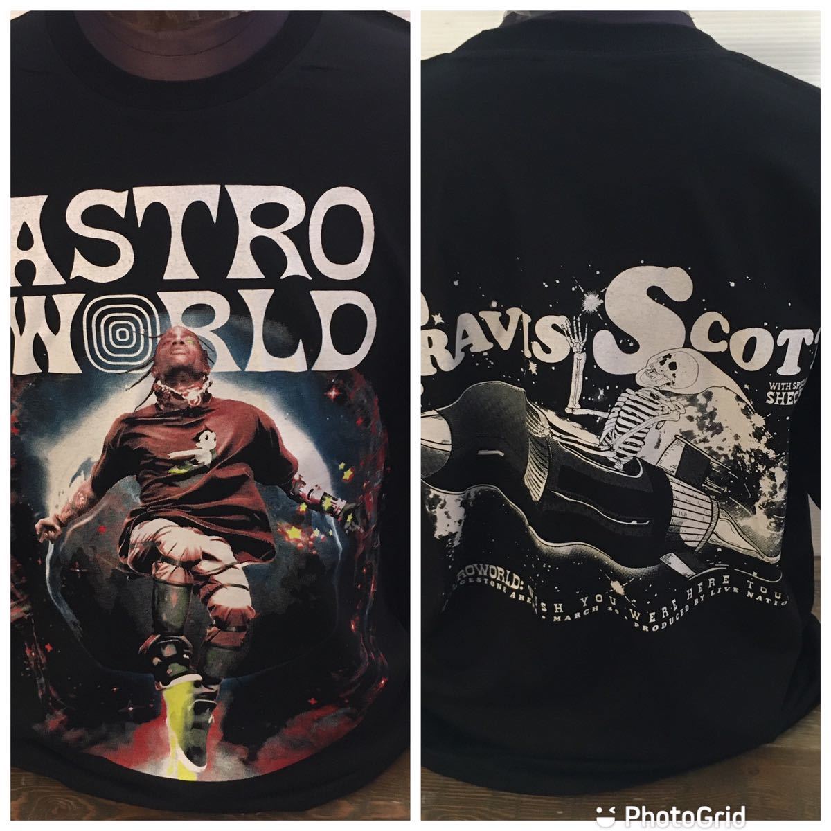 トラヴィススコット Travis Scott XL ASTRO WORLD ラッパーTシャツ ブラックの画像1