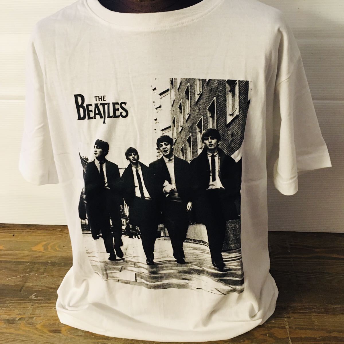 ビートルズ THE BEATLES L バンドTシャツ ロックTシャツ ホワイトの画像1