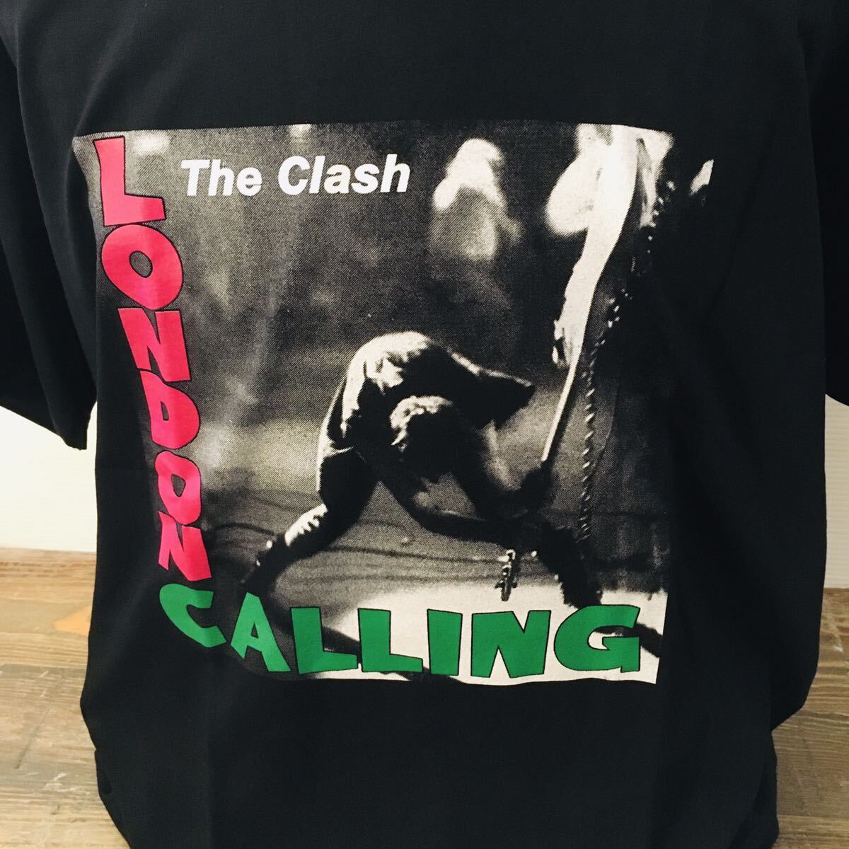 70年代バンド クラッシュ The Clash LONDON CALLING L バンドTシャツ パンクロック ブラックの画像2