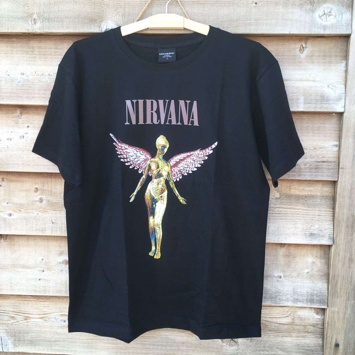 90年代バンド ニルヴァーナ　Nirvana L バンドTシャツ　ロックTシャツ　ブラック