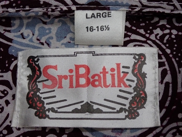 送料無料 Sri Batik バティックシャツ・L△スリバティック/スリランカ/民族/24*2*3-5_画像8