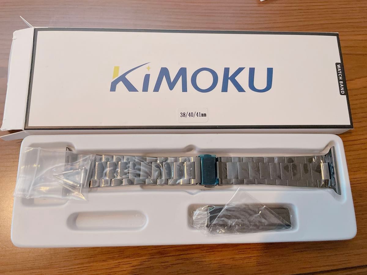 [KIMOKU] コンパチブル Apple Watch バンド 41mm 40mm 38mm ステンレス製 ダブルプレスロック 