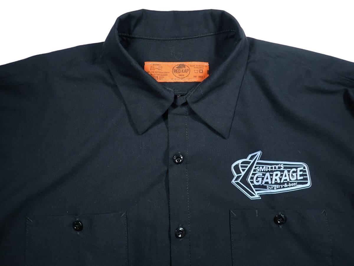 5490/美品 RED KAP 半袖 ワークシャツ XL●洗濯プレス済●ネコポス可●SMITTY'S GARAGE burgers & beer バーガー レッドキャップ 古着　_画像4