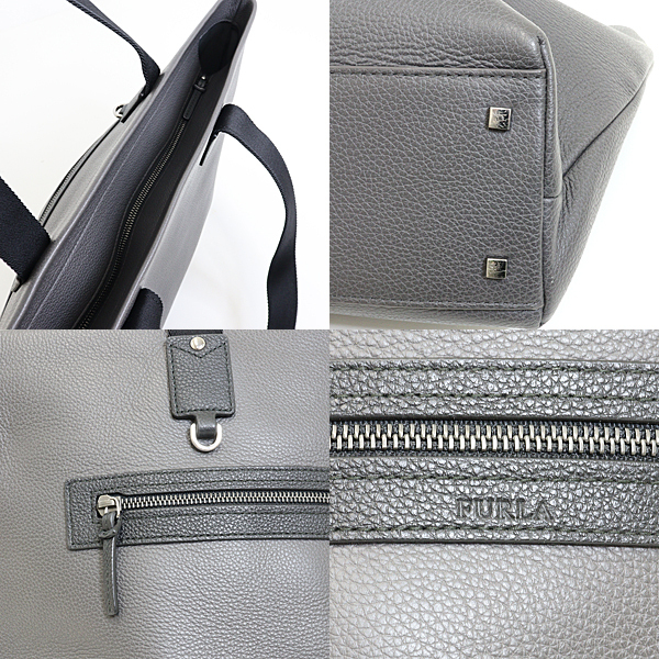 フルラ FURLA トートバッグ グレー　本革　【中古】A_画像3