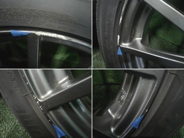 STi アルミホイール 18インチ 4本セット タイヤ付 ガンメタ 12本スポーク 18×7.5J 5H PCD100 +55 225/45R18 【レガシィ BR9より取外し】_画像4