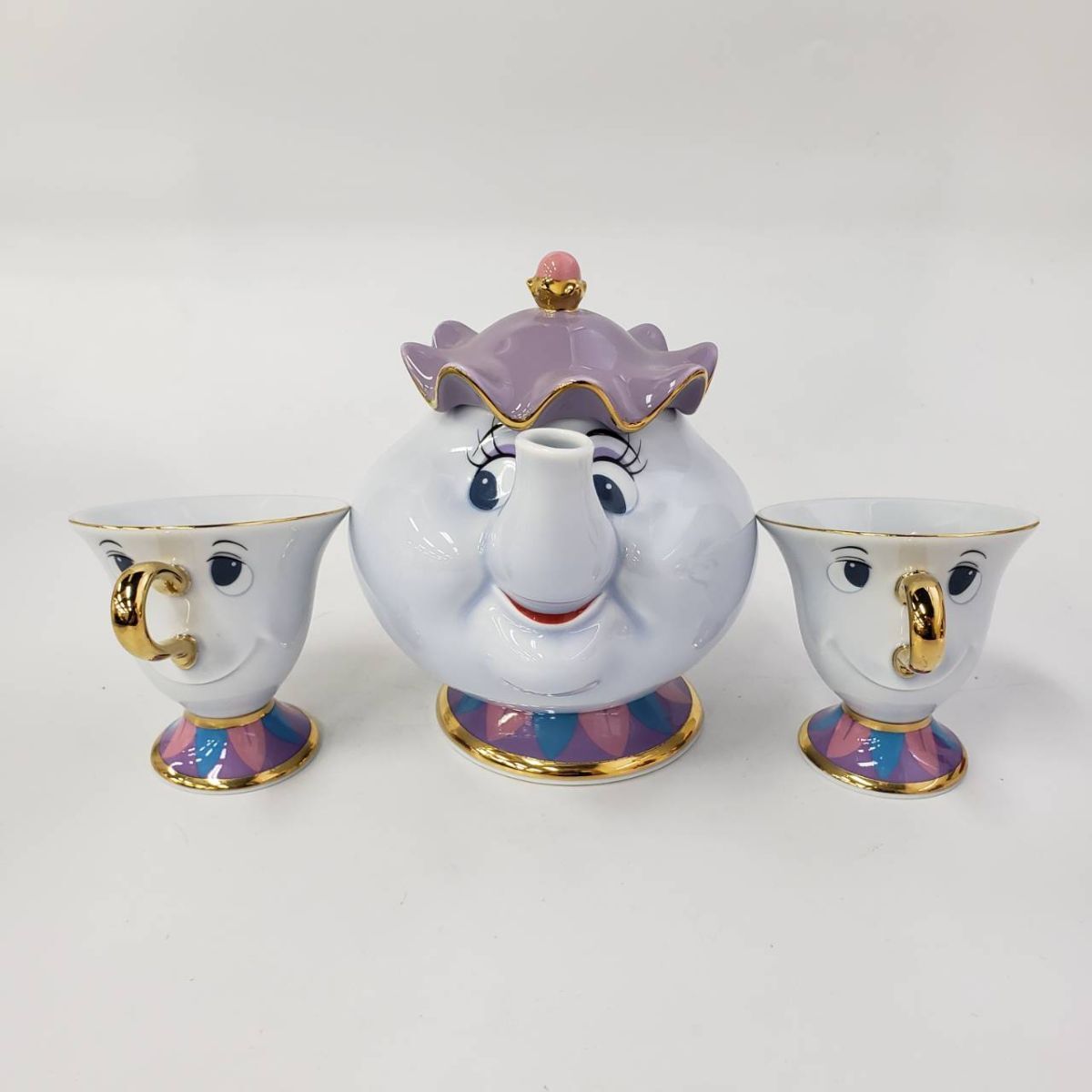 M1057(041)-526/IM0[ Chiba ] tea cup 2 point teapot 1 point Disney Disney pot Hara person chip Beauty and the Beast 