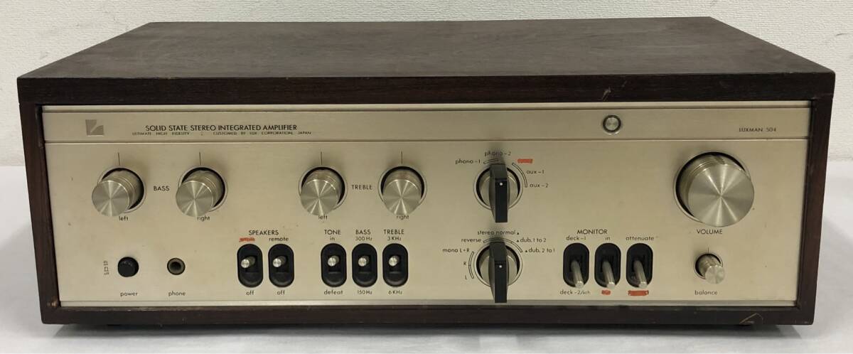 LA020360(042)-307/SY14000【名古屋】LUXMAN ラックスマン L-504 SOLID STATE STEREO INTEGRATED AMPLIFIER_画像2