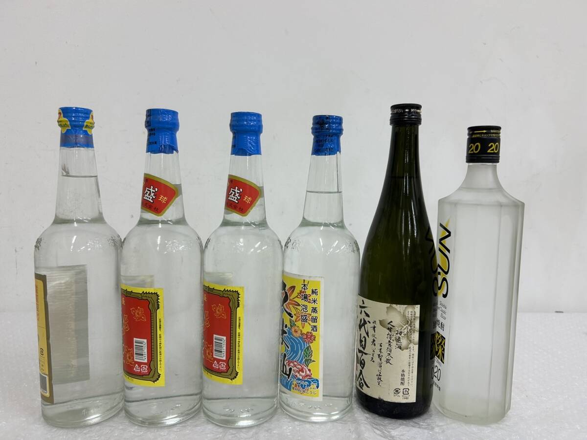 J033(6905)-633【愛知県のみ発送、同梱不可】お酒 焼酎 泡盛 6本まとめ 約6.9kg 菊之露 2本 焼酎 SUN 燦 /六代目百合 / 久米仙/ 八重泉_画像4