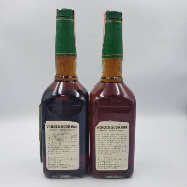 M858(035)-536/HK10000【千葉】酒 ２本まとめ VIRGIN BORBON 10年 CHARCOAL FILTERED WHISKEY バージン バーボン 50.5％ 750mlの画像3