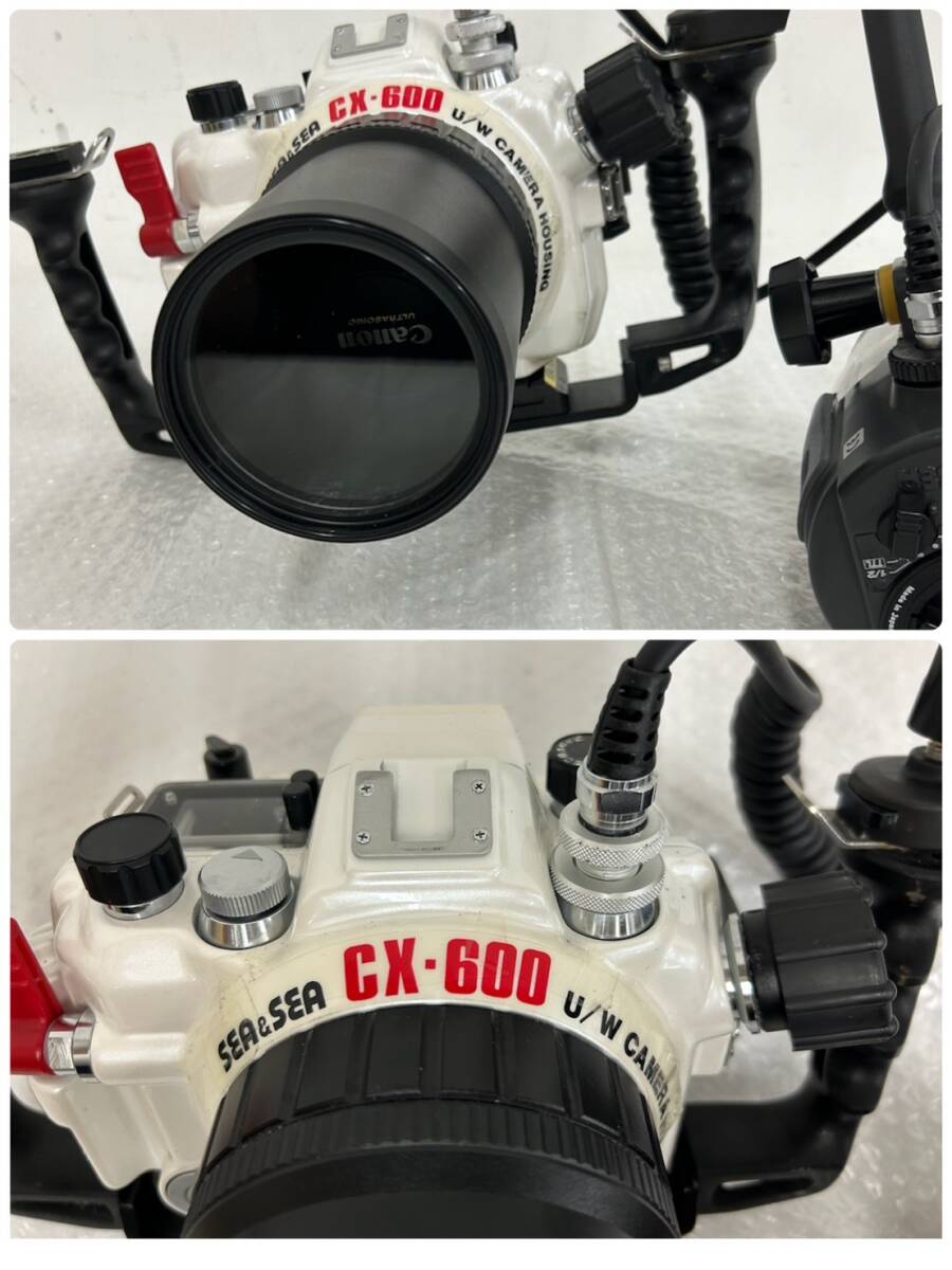 JA015748(042)-618/OS0【名古屋】SEA&SEA シーアンドシー CX-600 / YS-120 Duo 水中 カメラハウジング ストロボ Canon カメラ 3点セットの画像8