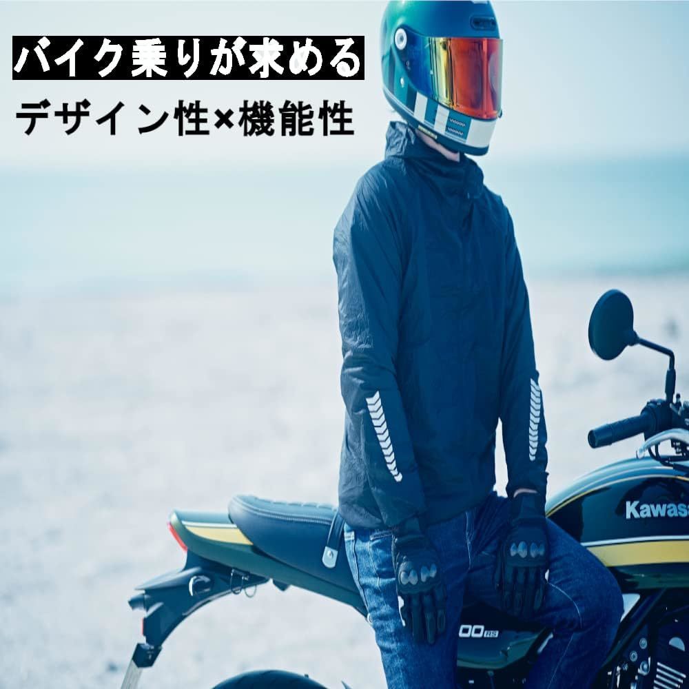 [山城] Motor Samurai　バイク用 コンパクトアンチウィンドフーディー バイク用防風パーカー 軽量 　サイズ　XL　_画像8