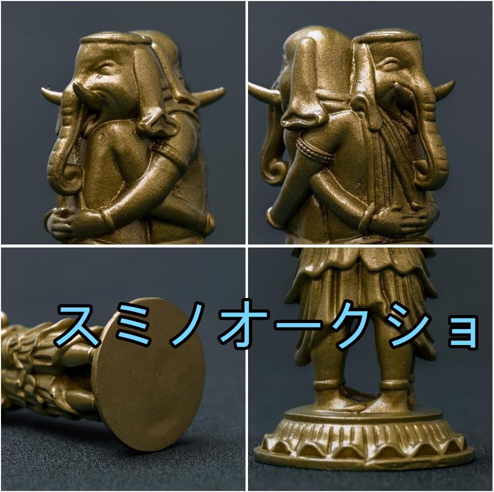 仏像 【諸天神】 歓喜天（聖天）双身立像 (高さ7.8cm) 小仏像 携帯 真鍮 置物 黄銅 仏壇仏像 夫婦和合・縁結び・子恵みの神_画像3