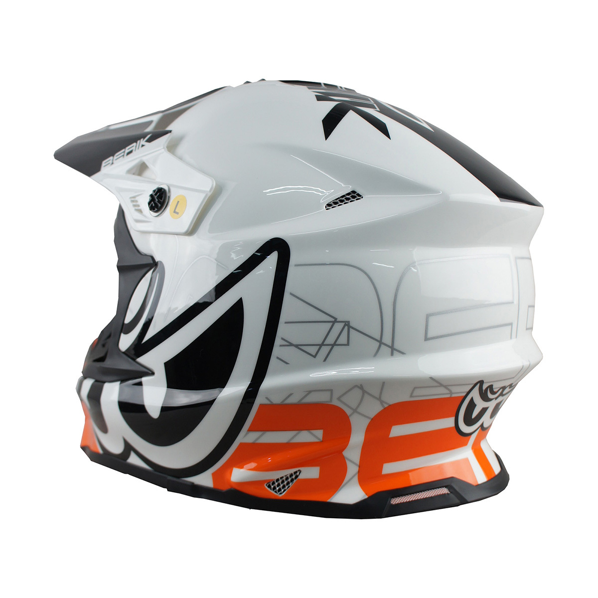 BERIK Berik off-road helmet HEL-239201-BK ORANGE M size bike wear motocross Enduro [ motorcycle supplies ]