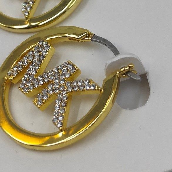 マイケルコース MICHEAL KORS MKロゴ ビジュー フープピアス マイケルコース MICHEAL KORS MKロゴ ビジュー フープピアス