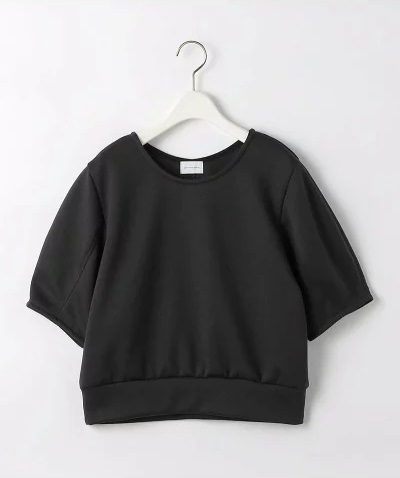 green label relaxing UNITED ARROWS アローズ 22SS パフスリーブクロップドプルオーバーカットソーTシャツ 立体的 適度な張り感と肉感 Fの画像4