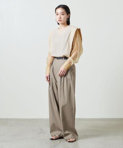 MARW UNITED ARROWS アローズ 23SS シアーコンビブラウス 清涼感 タックデザインが大人モード演出 シーンに合わせて着れる◎ オンオフ兼用_画像4