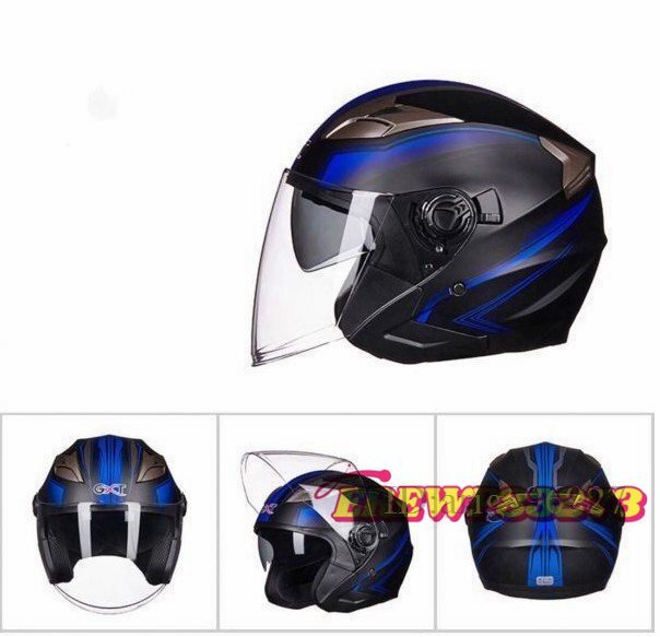 夏用ヘルメット M -XLサイズ 多色 バイクヘルメット ジェット ダブルシールド付き_画像4