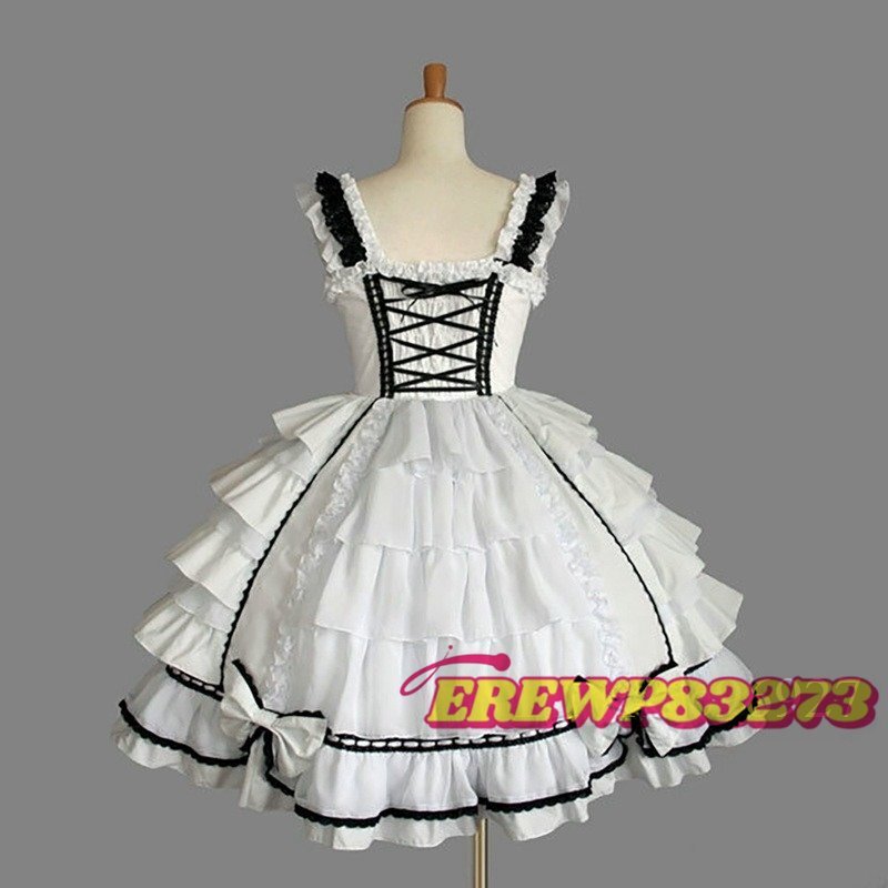 sroli Lolita ga- Lee punk gothic meido cosplay One-piece dress Classic Lolita dress frill 