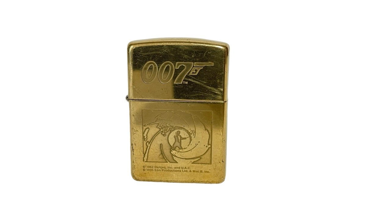 希少●ZIPPO ジッポ●007 オイルライター●1996年製 ゴールド ロゴ 金 拳銃 ピストル ガン_画像1