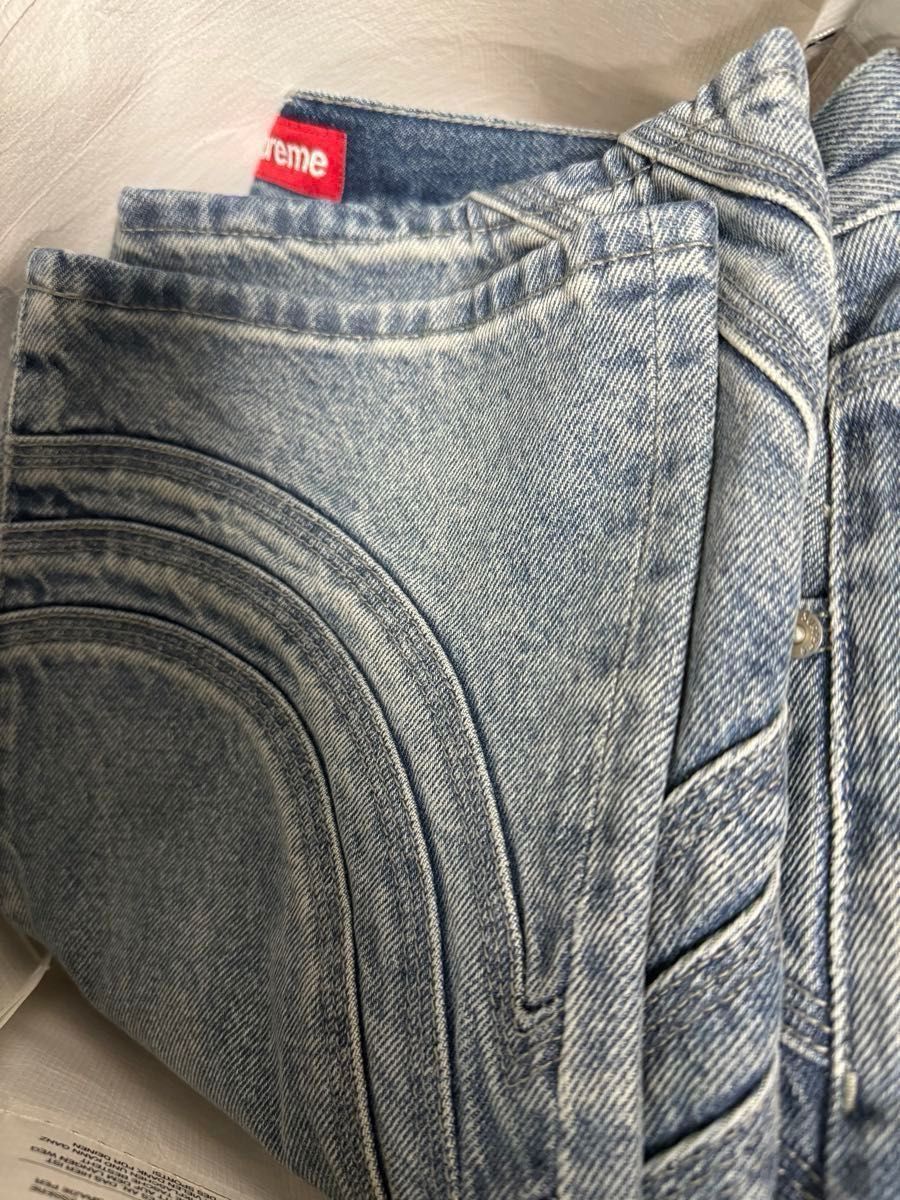 Supreme S Logo Loose Fit Jean "Washed Blue"size32