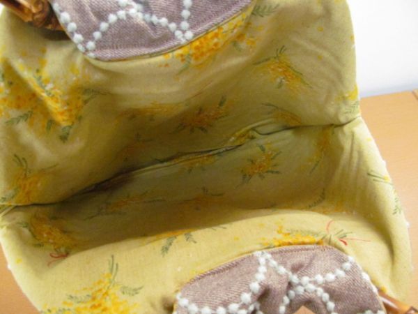 (56644)ハンドメイド　ミナペルホネン　バンブー　トートバッグ　タンバリン　刺繍　モカ系　未使用　_特に目立った汚れはありません。