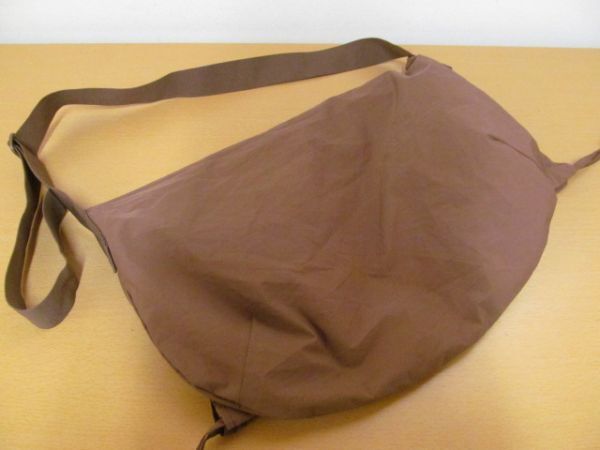 (56734)UNIQLO Uniqlo draw -stroke ring shoulder bag Brown USED