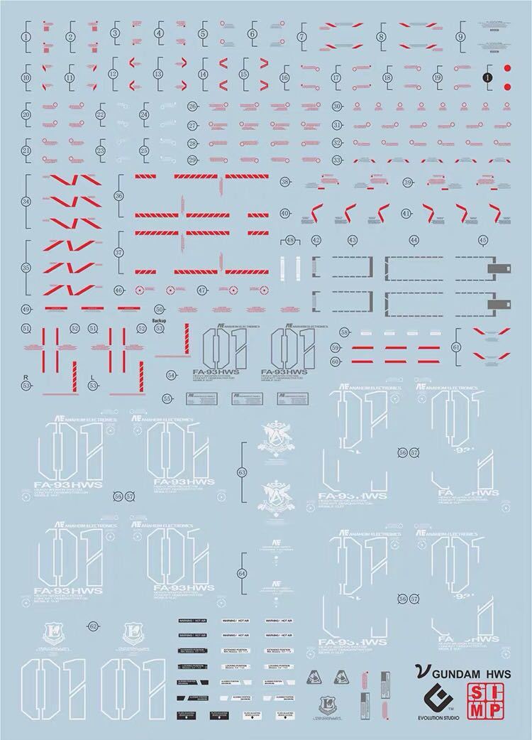 RG 1/144 νガンダムHWS装備用蛍光水転写式デカール　並行輸入品_画像1