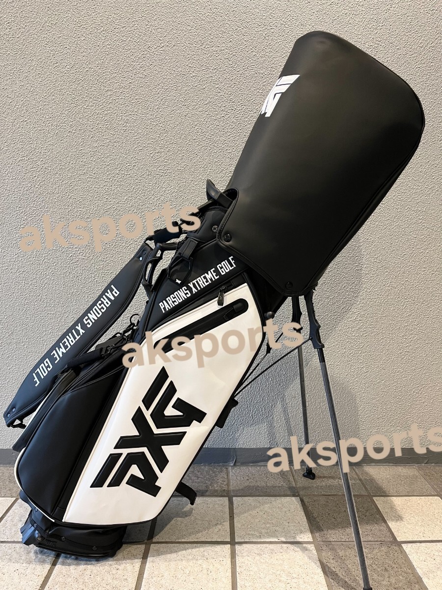 イチオシ新入荷★PXGピーエックスジースタンド式キャディバッグ　ブラックホワイト