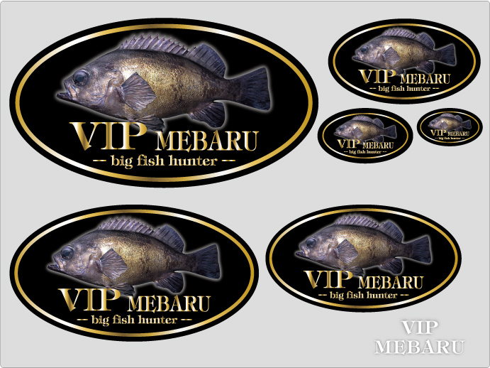 魚ステッカー(VIPメバル)防水,UVカット,海,釣り（6サイズセット）_画像1