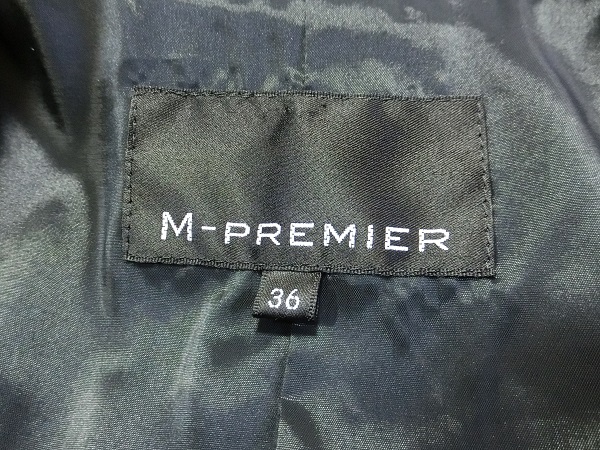 美品　M-prmier　エムプルミエ　１釦　美ライン　パンツ　セットアップスーツ　ブラック　ストライプ　３６_画像4