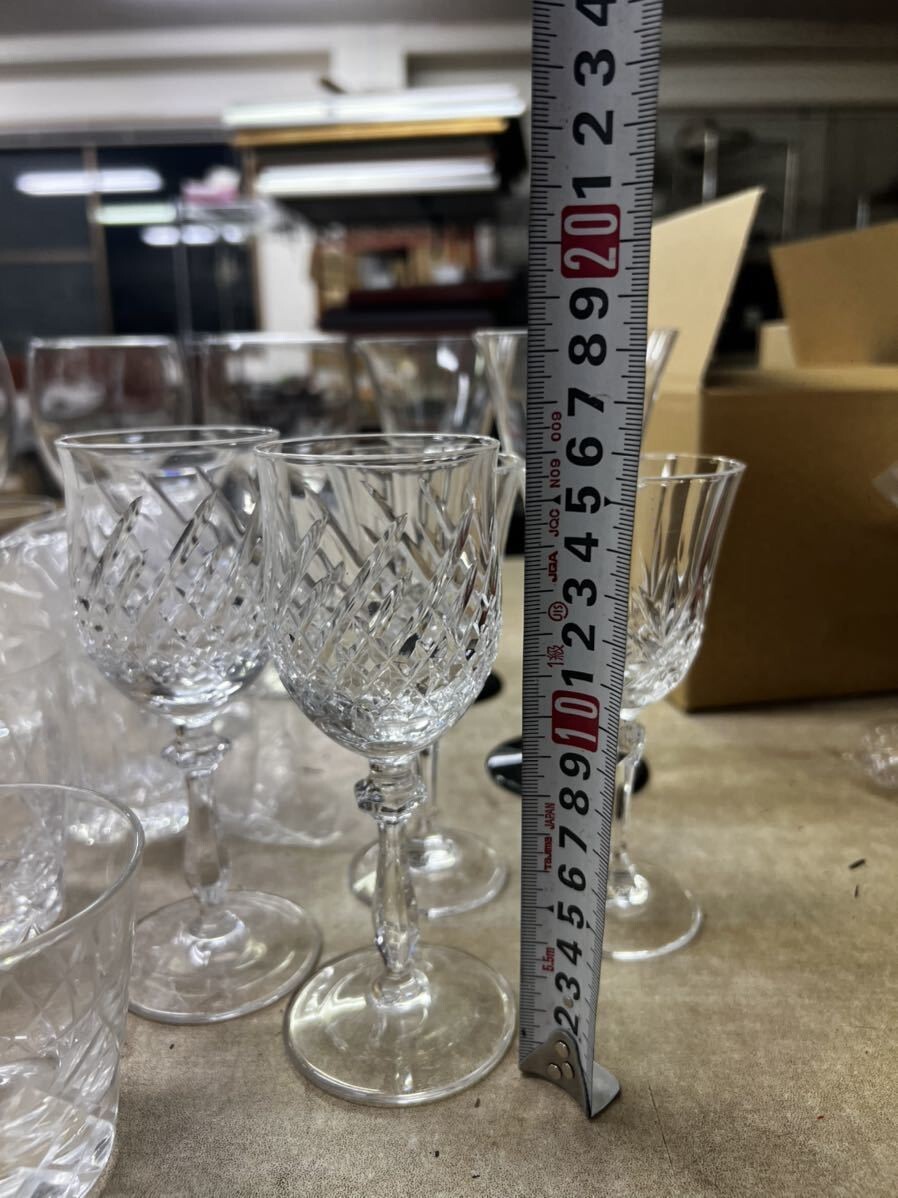 FJ0728 グラス大量まとめ売り クリスタルグラス ワイングラス ロックグラス アイスペール 器 ガラス Sasaki Glassなどの画像8