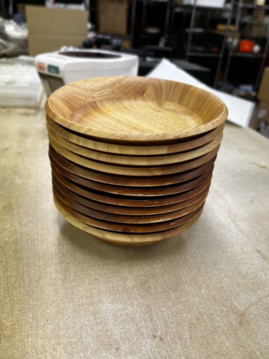 FJ0730 木皿 取り皿 ウッド 食器 木製 11枚セット まとめ売りの画像1