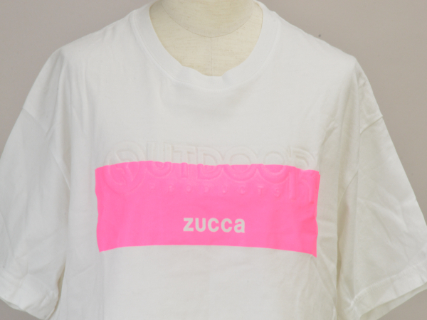 ズッカ ZUCCa×OUTDOOR Tシャツ/カットソー 半袖 コットン Mサイズ ホワイト レディース j_p F-M13103_画像3