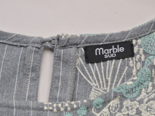 マーブルシュッド marble SUD ワンピース 花柄 039F033002 EMB bouquet ST Dolman OP ストライプ グレー レディース j_p F-L7796